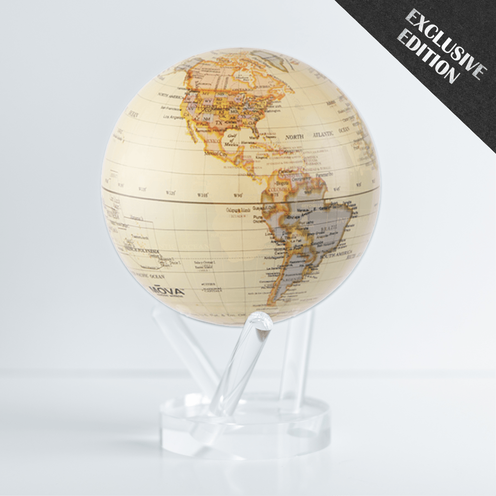 MOVA Globes | Antique High Gloss | Solar Rotating Globe Decor