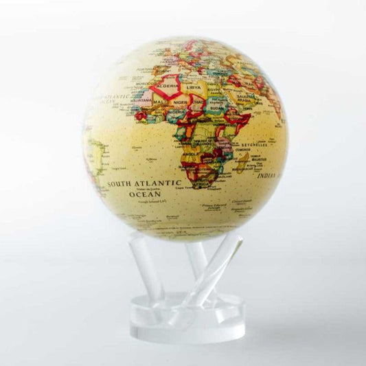 YELLOW POLITICAL MAP WORLD GLOBE - movaglobes.store