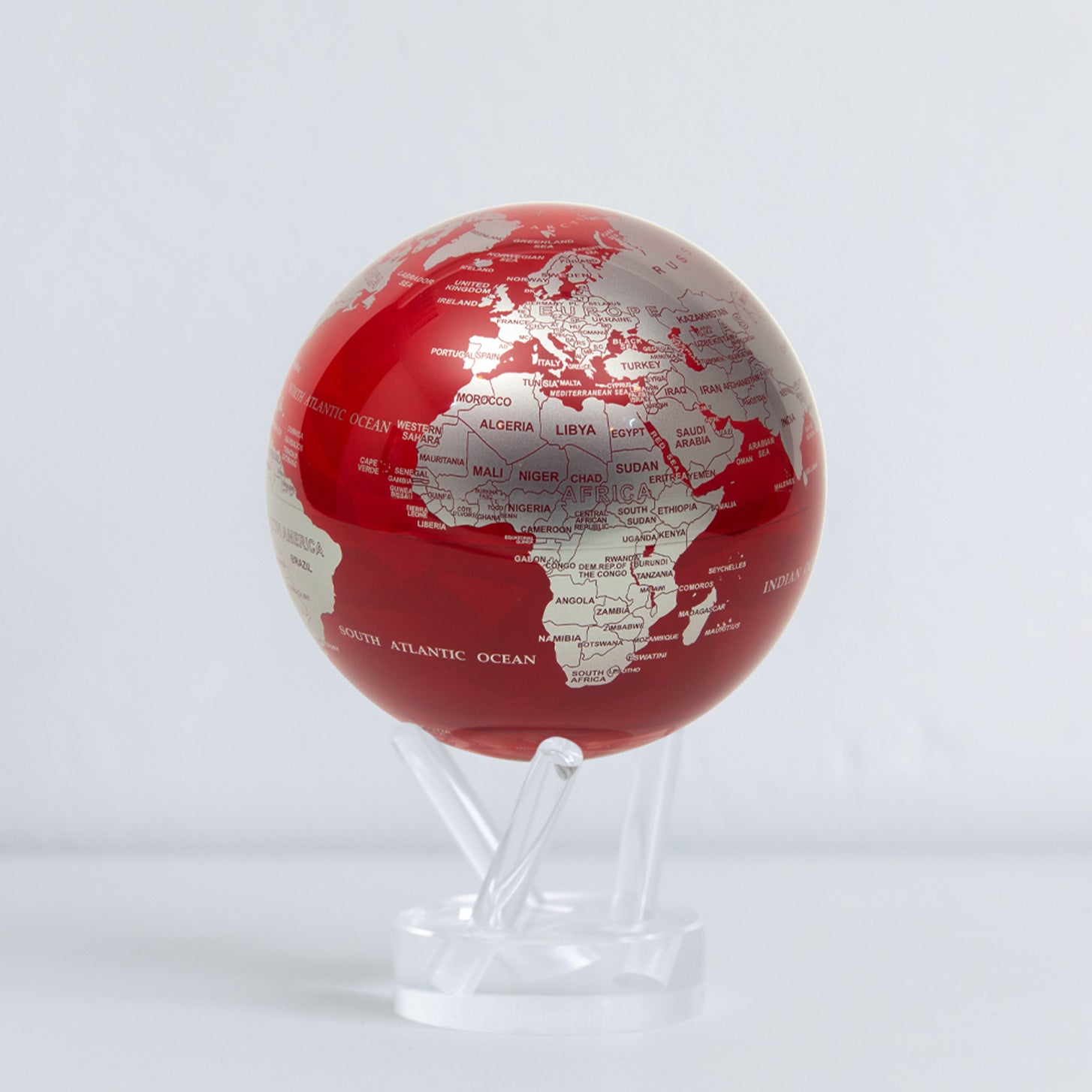 RED AND SILVER GLOBE