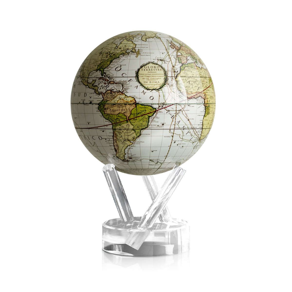 ANTIQUE TERRESTRIAL WHITE GLOBE 4.5"