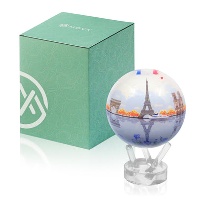 CITY SERIES PARIS GLOBE MOVA with official green gift box, Paris globe makes a timeless present.