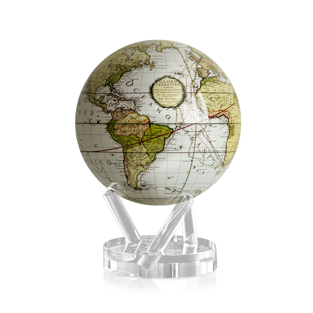 ANTIQUE TERRESTRIAL WHITE GLOBE 6"