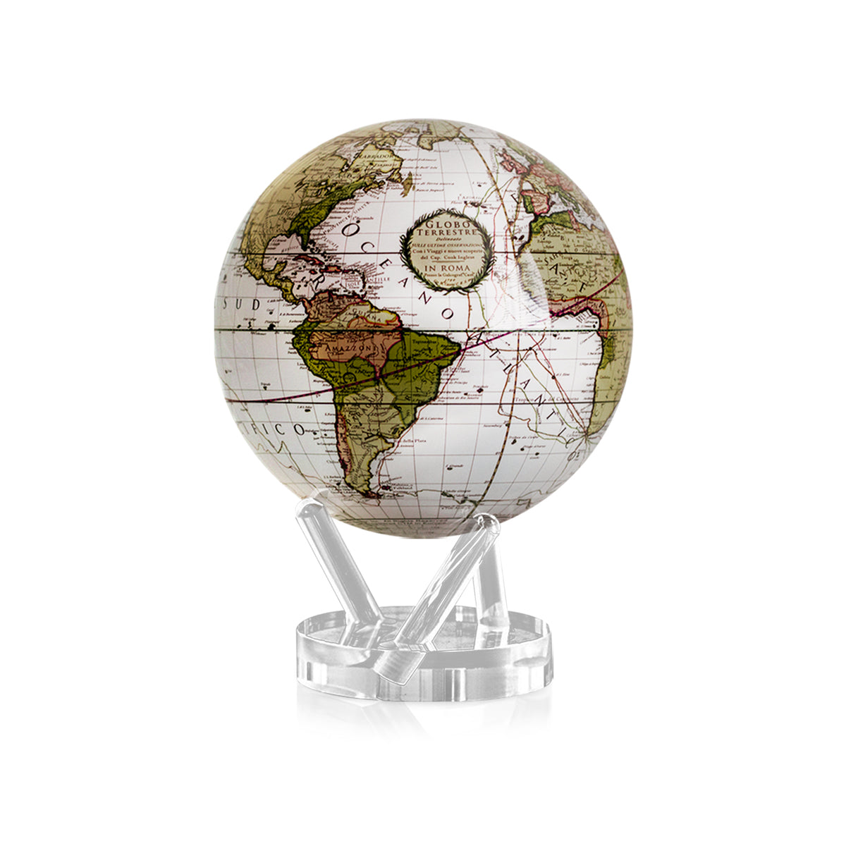 ANTIQUE TERRESTRIAL WHITE GLOBE 8.5"