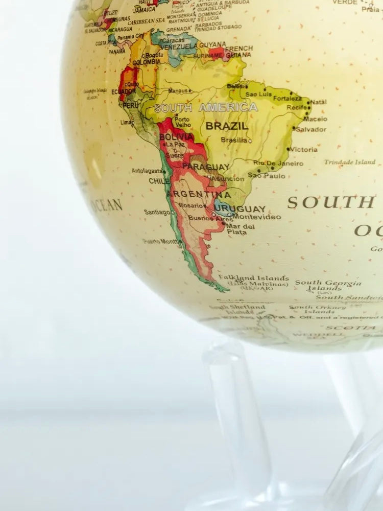 MOVA Globes | Antique Yellow Political Map Globe | Solar Rotating