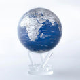 Load image into Gallery viewer, BLUE AND SILVER GLOBE - movaglobes.store
