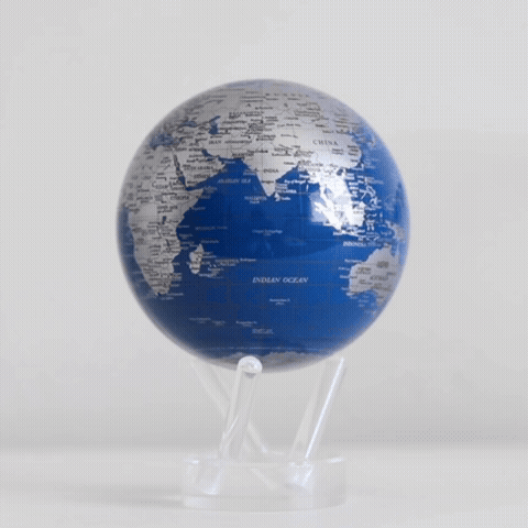 ROYAL BLUE & SILVER GLOBE