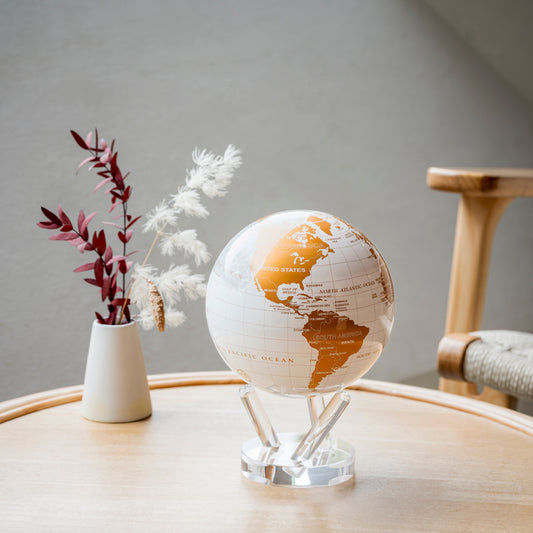 WHITE AND GOLD GLOBE