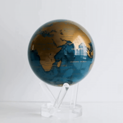 CERULEAN BLUE & GOLD GLOBE