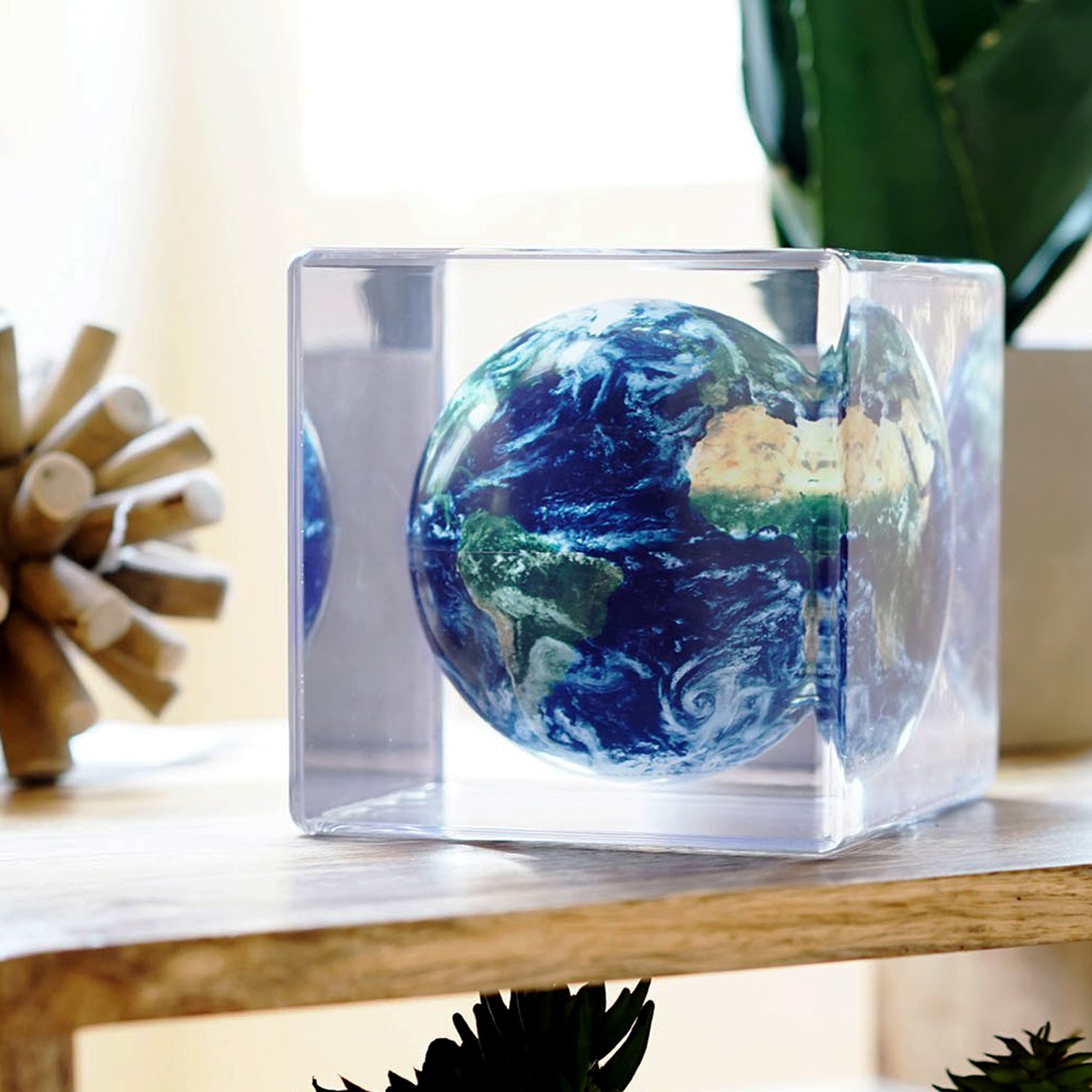 Earth with Clouds Cube