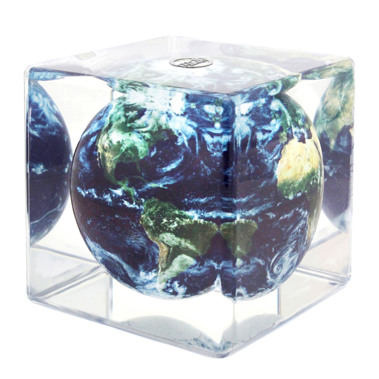 Earth with Clouds Cube