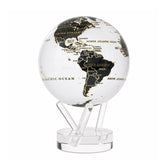 MOVA Globe with black continents on a clear acrylic base