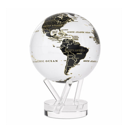 MOVA Globe with black continents on a clear acrylic base