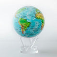 将图像加载到图库查看器中， BLUE RELIEF MAP WORLD GLOBE - movaglobes.store
