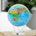 将图像加载到图库查看器中， BLUE RELIEF MAP WORLD GLOBE - movaglobes.store
