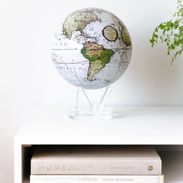 ANTIQUE TERRESTRIAL WHITE GLOBE