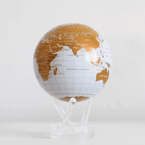 WHITE AND GOLD GLOBE