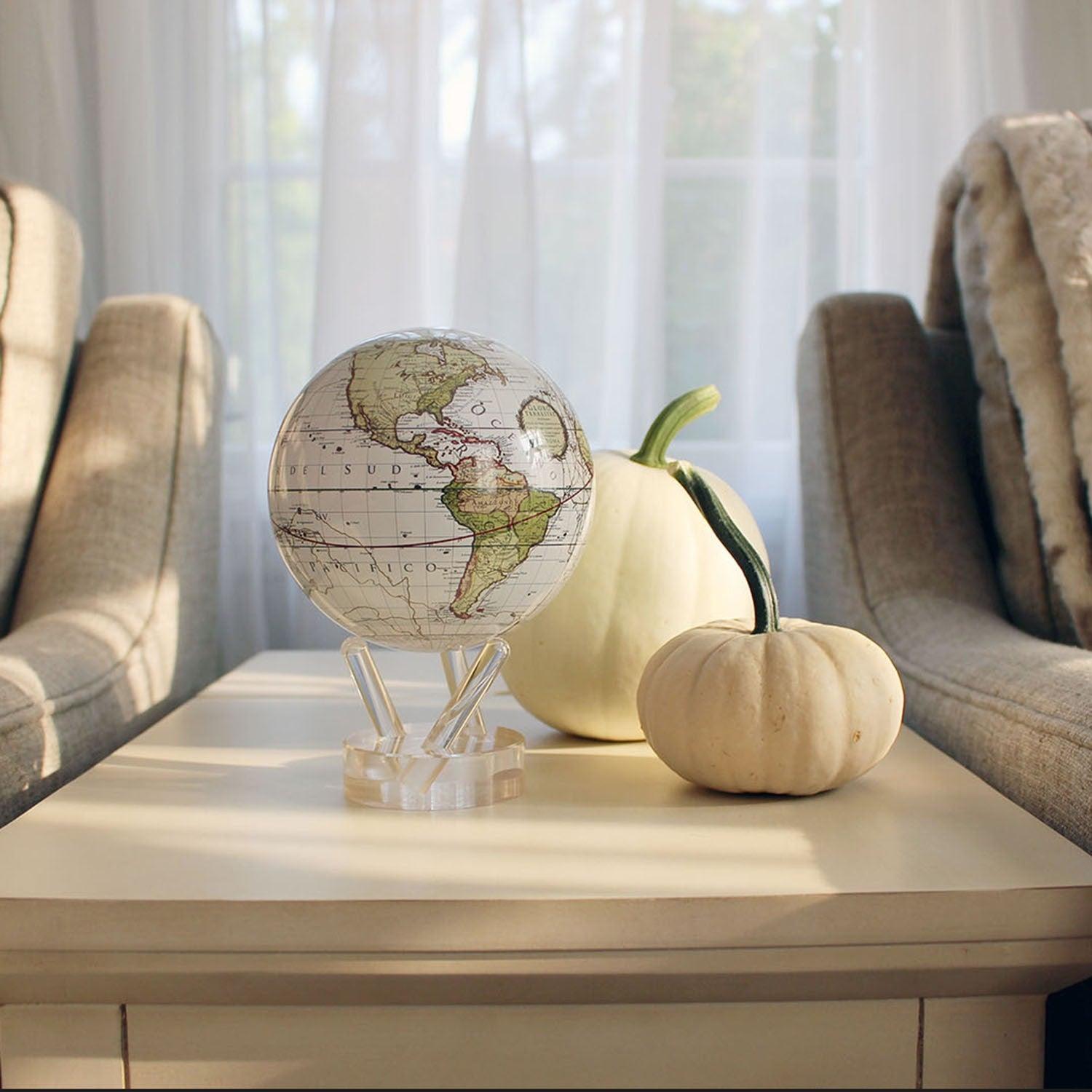ANTIQUE TERRESTRIAL WHITE GLOBE - movaglobes.store