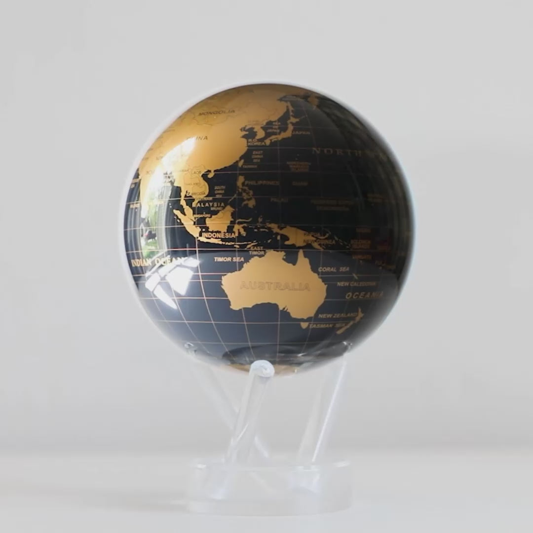 JET BLACK &amp; GOLD GLOBE