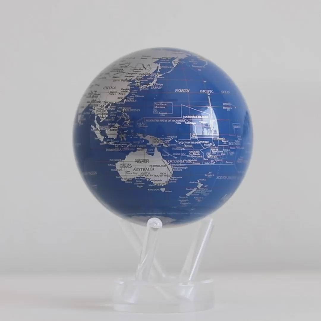 ROYAL BLUE &amp; SILVER GLOBE