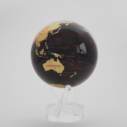 Aurum Ignis World MOVA Globe with black oceans and gold continents